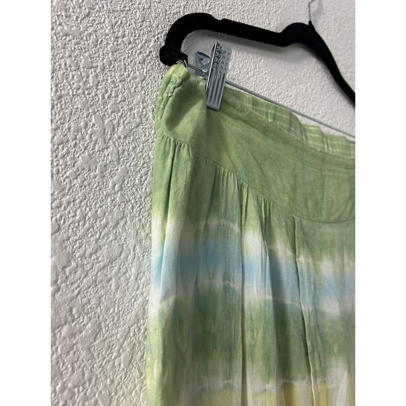 Santiki Skirt Womens S Green Asymmetrical Flowy Fairycore Maximalist - Picture 2 of 9